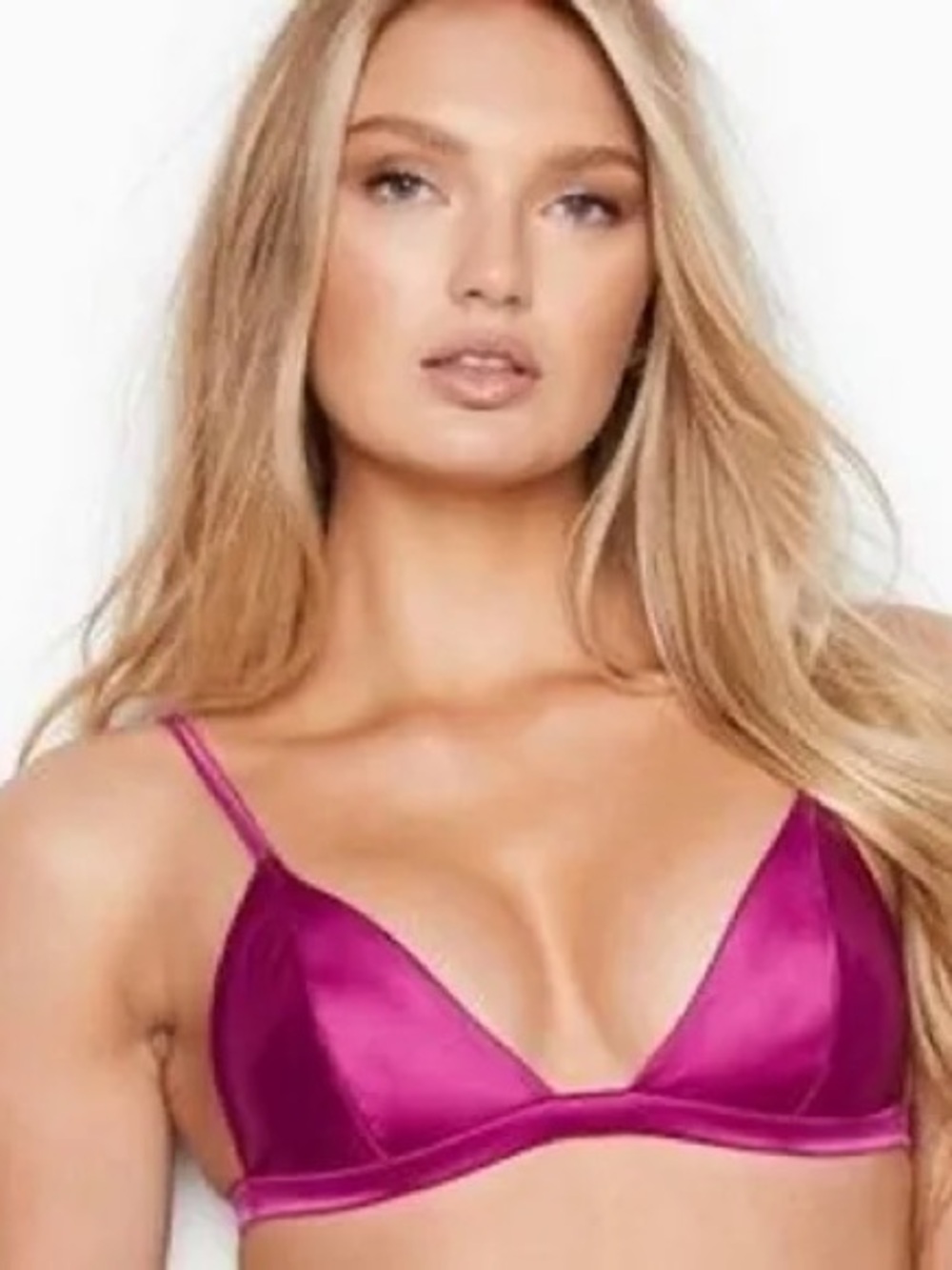 Victoria’s Secret Fuchsia Satin Triangle Bralette
